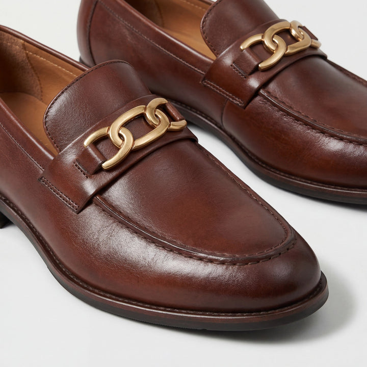 Men's Smooth Leather Pointed Toe Loafers – Slip-On Low Profile Dress