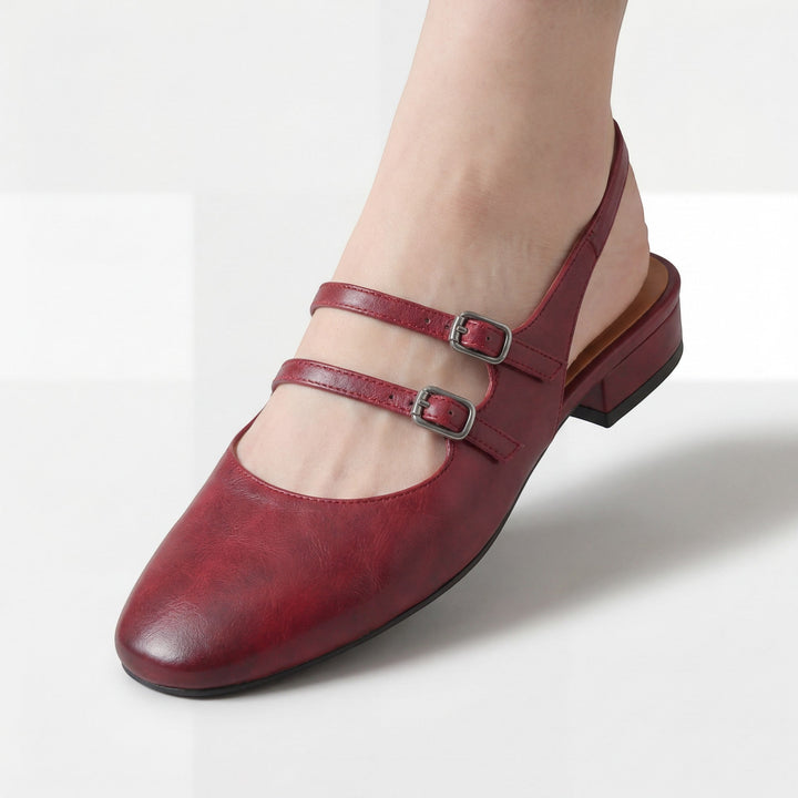 Women's Full-Grain Leather Flat Sandals – Single Strap Sheepskin Insole
