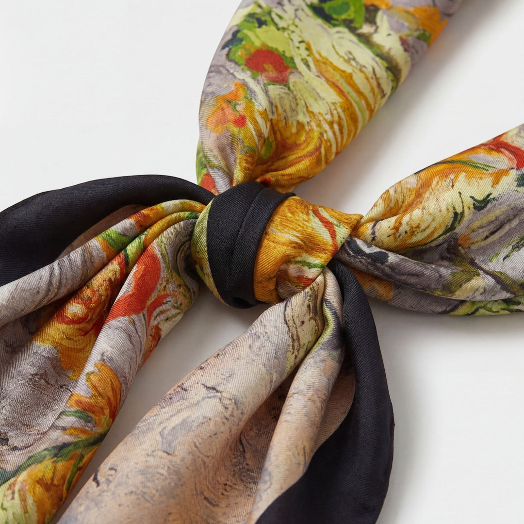 Women's Silky Satin Square Scarf – Elegant Hair Neck Bag Accessory