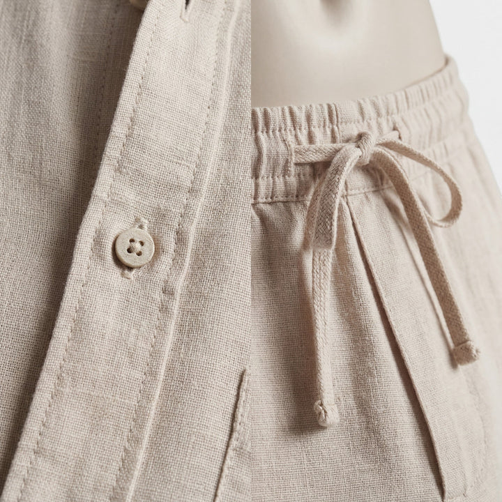 Men's Linen Shirt and Pants Set – Long Sleeve Relaxed Fit Matching