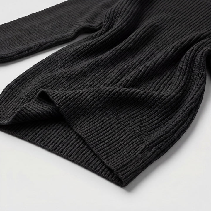 Women's Textured Knit Mini Sweater Dress – Off-Shoulder Lantern