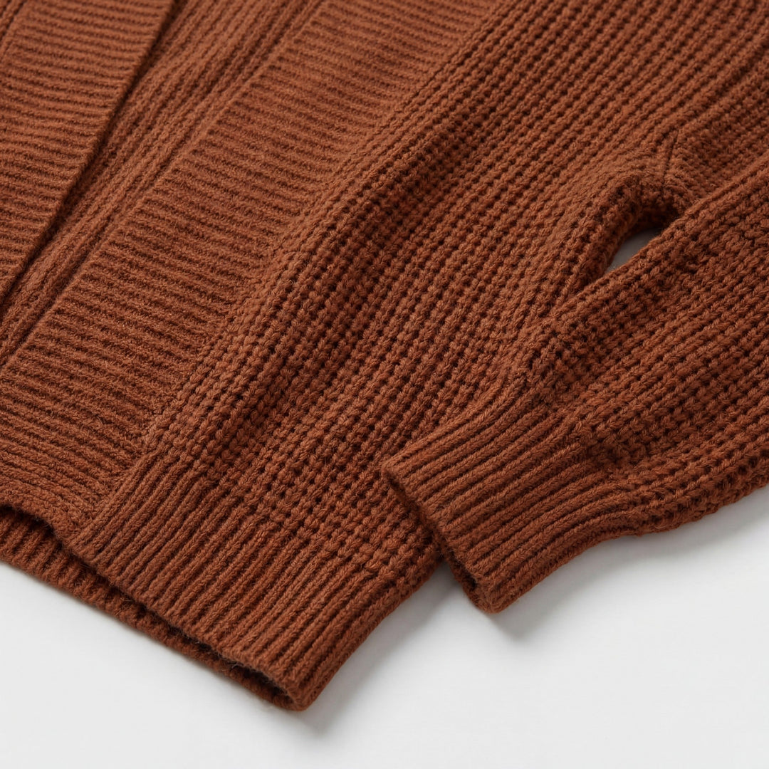 Women's Open-Front Acrylic Knit Cardigan – Relaxed Batwing Sleeve