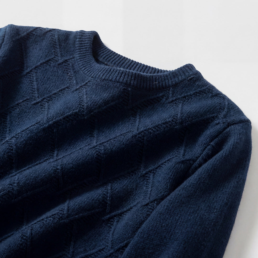 Men's Wool Blend Knit Crew Neck Sweater – Diamond Argyle Regular Fit