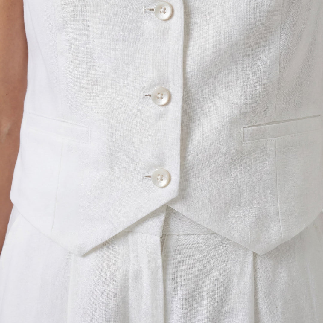 Women's Cotton Vest and Wide Leg Pants Set – Sleeveless Co-Ord