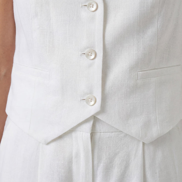 Women's Cotton Vest and Wide Leg Pants Set – Sleeveless Co-Ord