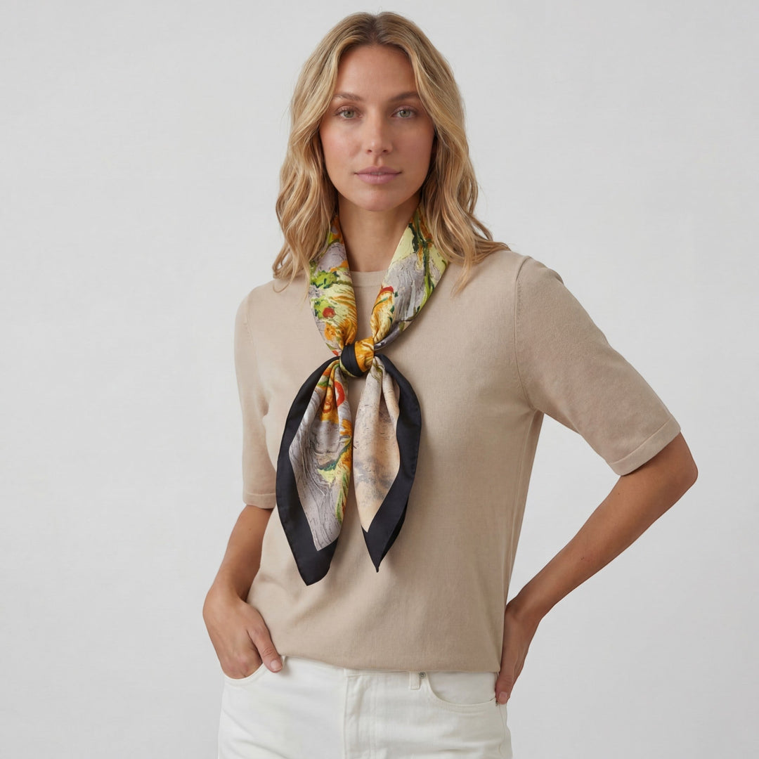 Women's Silky Satin Square Scarf – Elegant Hair Neck Bag Accessory