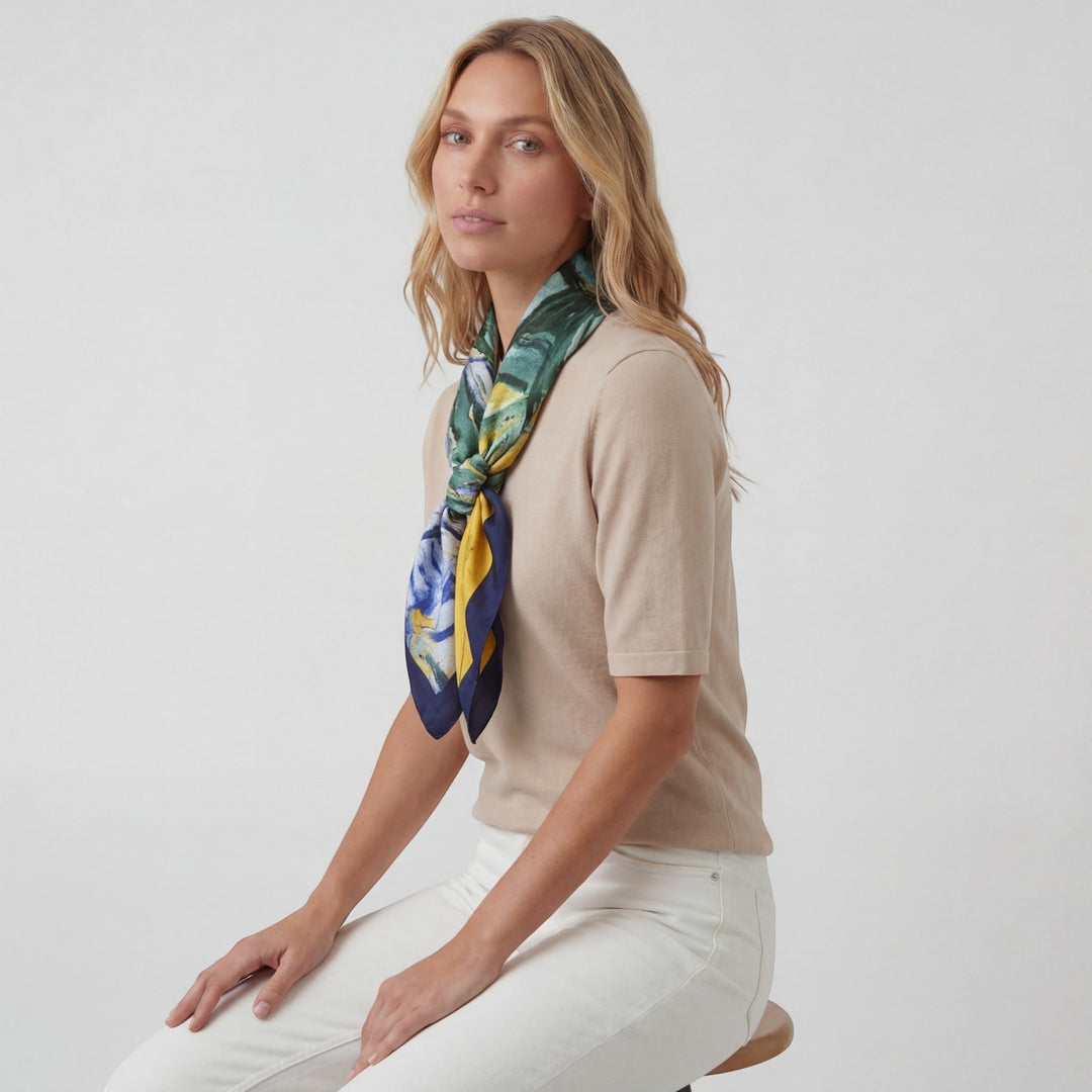 Women's Silky Satin Square Scarf – Elegant Hair Neck Bag Accessory