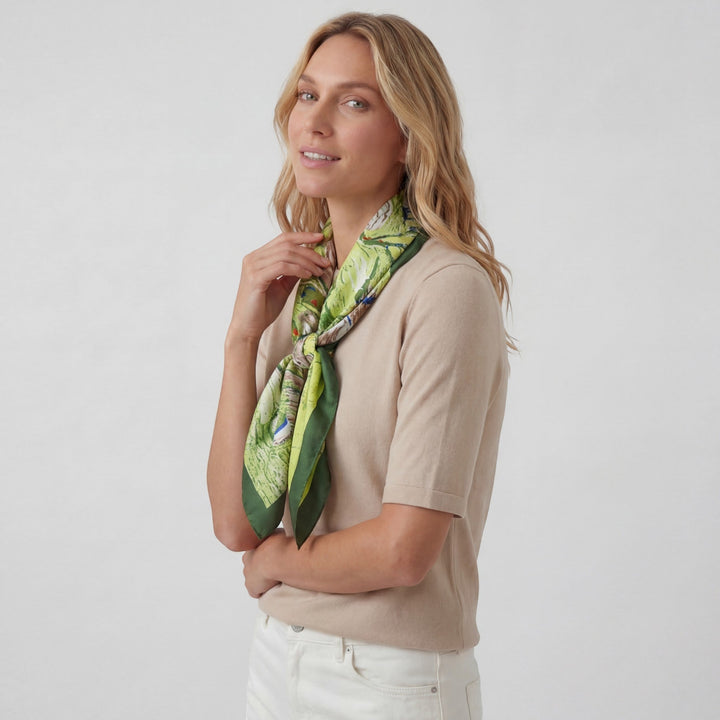 Women's Silky Satin Square Scarf – Elegant Hair Neck Bag Accessory