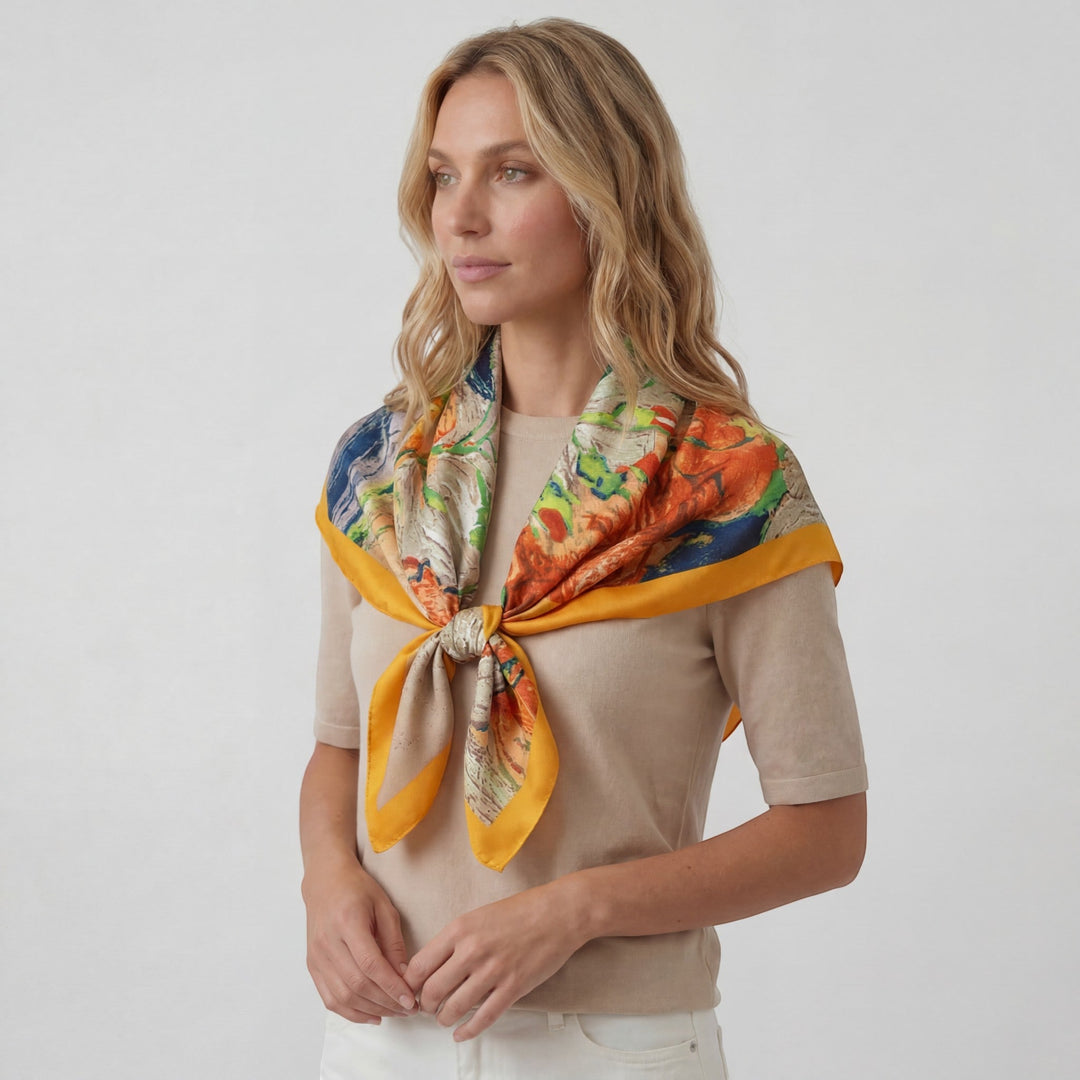 Women's Silky Satin Square Scarf – Elegant Hair Neck Bag Accessory