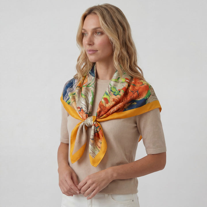 Women's Silky Satin Square Scarf – Elegant Hair Neck Bag Accessory