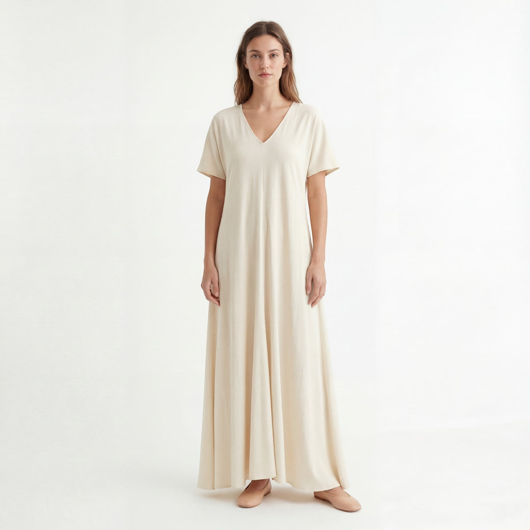 Women's Long Maxi Dress – Relaxed Fit V-Neck