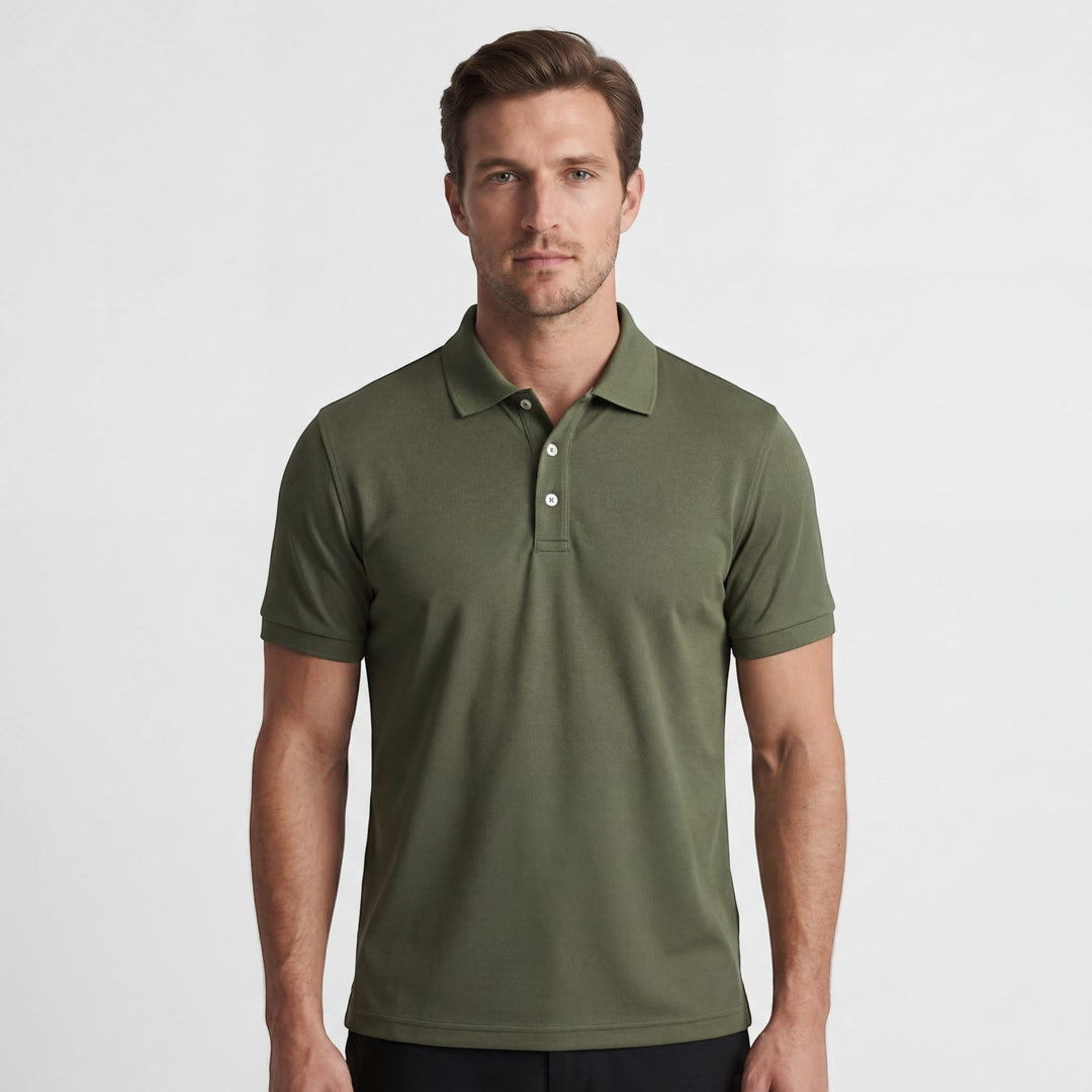 Men's Mercerized Cotton Polo Shirt Short Sleeve – Slim Fit Classic