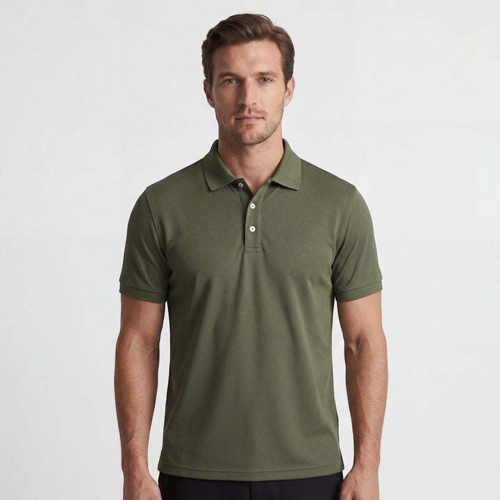 Men's Mercerized Cotton Polo Shirt Short Sleeve – Slim Fit Classic