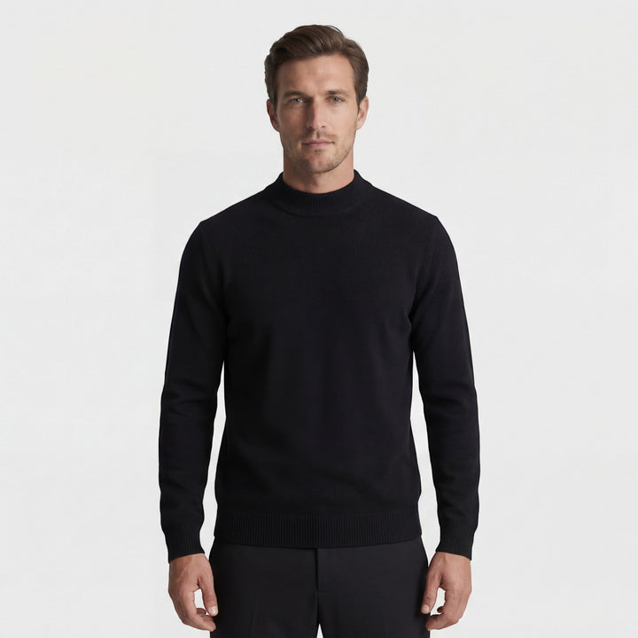 Men's Fine Knit Crew Neck Sweater – Slim Fit Ribbed Cuffs and Hem