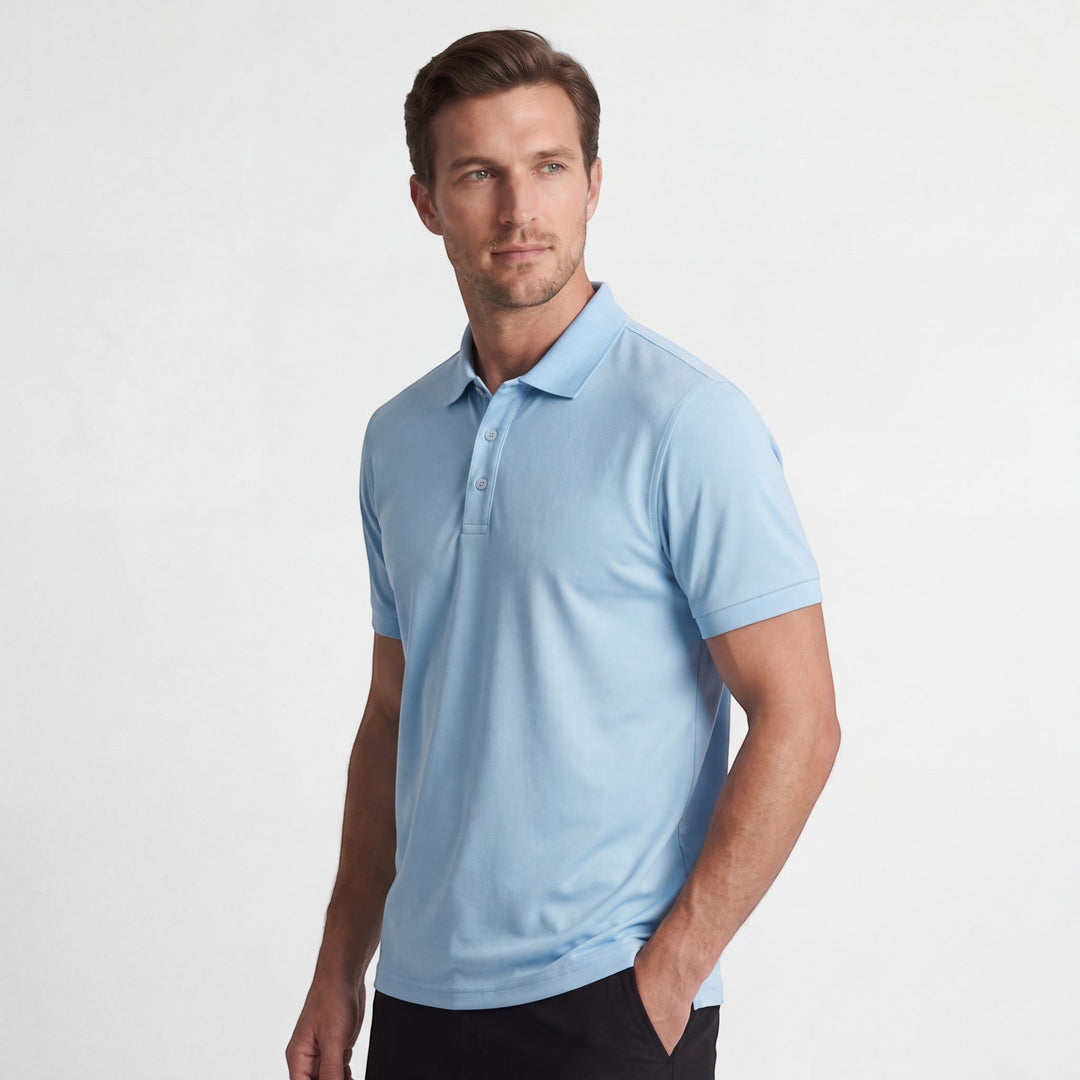 Men's Mercerized Cotton Polo Shirt Short Sleeve – Slim Fit Classic