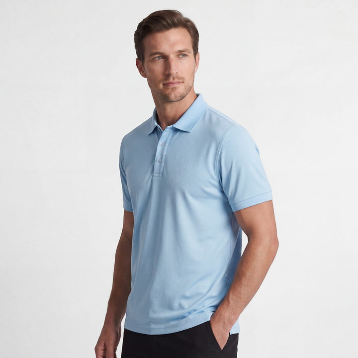 Men's Mercerized Cotton Polo Shirt Short Sleeve – Slim Fit Classic