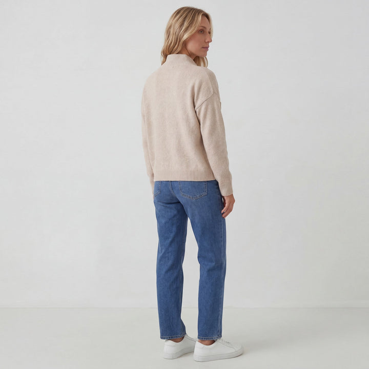 Women's Acrylic Knit Cardigan – Button Front Relaxed Fit Long Sleeve