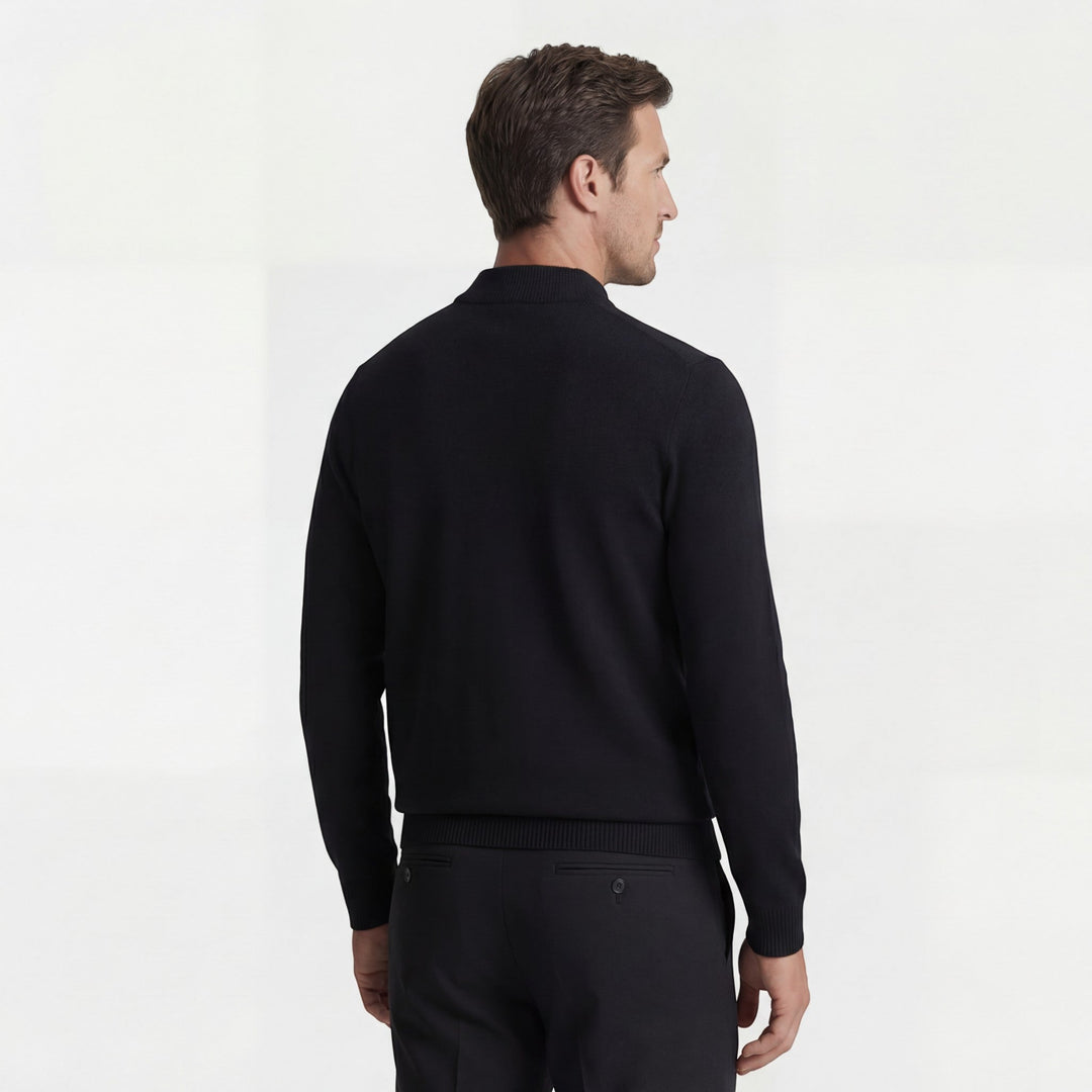 Men's Fine Knit Crew Neck Sweater – Slim Fit Ribbed Cuffs and Hem