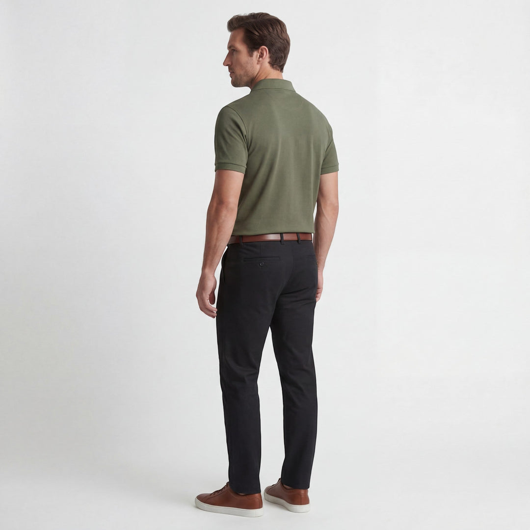 Men's Mercerized Cotton Polo Shirt Short Sleeve – Slim Fit Classic