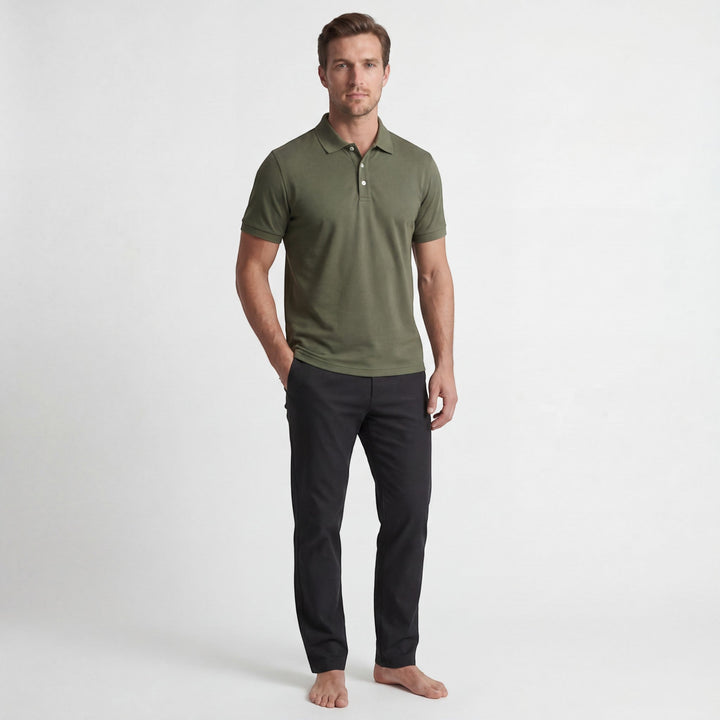 Men's Mercerized Cotton Polo Shirt Short Sleeve – Slim Fit Classic