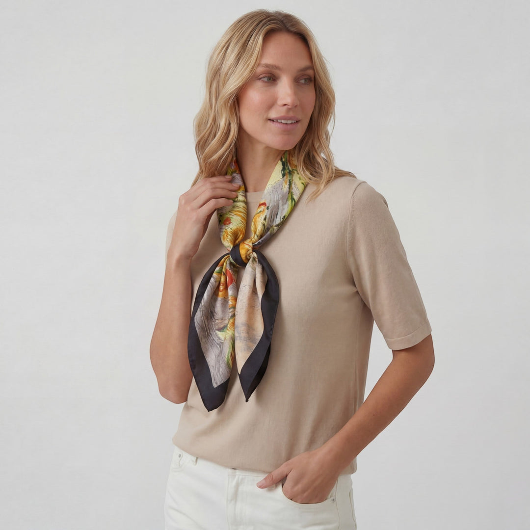 Women's Silky Satin Square Scarf – Elegant Hair Neck Bag Accessory