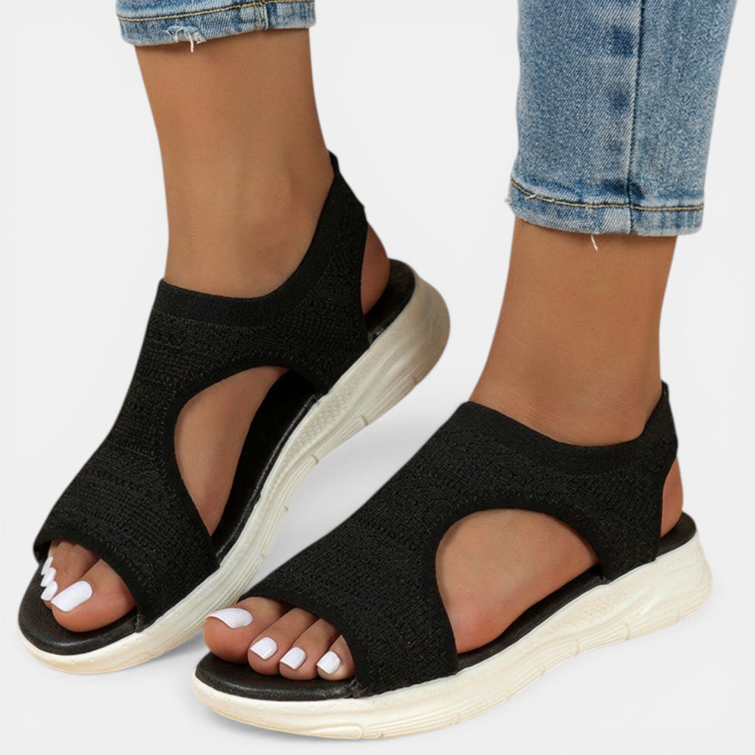 Women's Knit Orthopedic Sandals – Cushioned Platform Slip-On