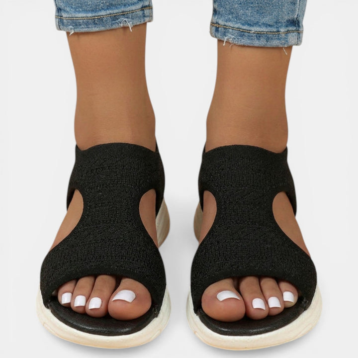 Women's Knit Orthopedic Sandals – Cushioned Platform Slip-On