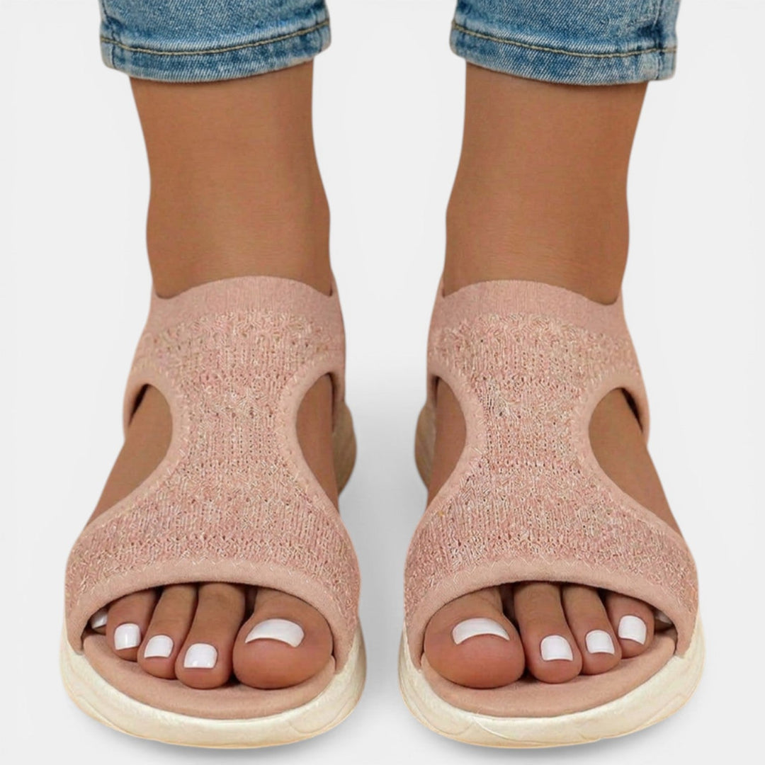 Women's Knit Orthopedic Sandals – Cushioned Platform Slip-On