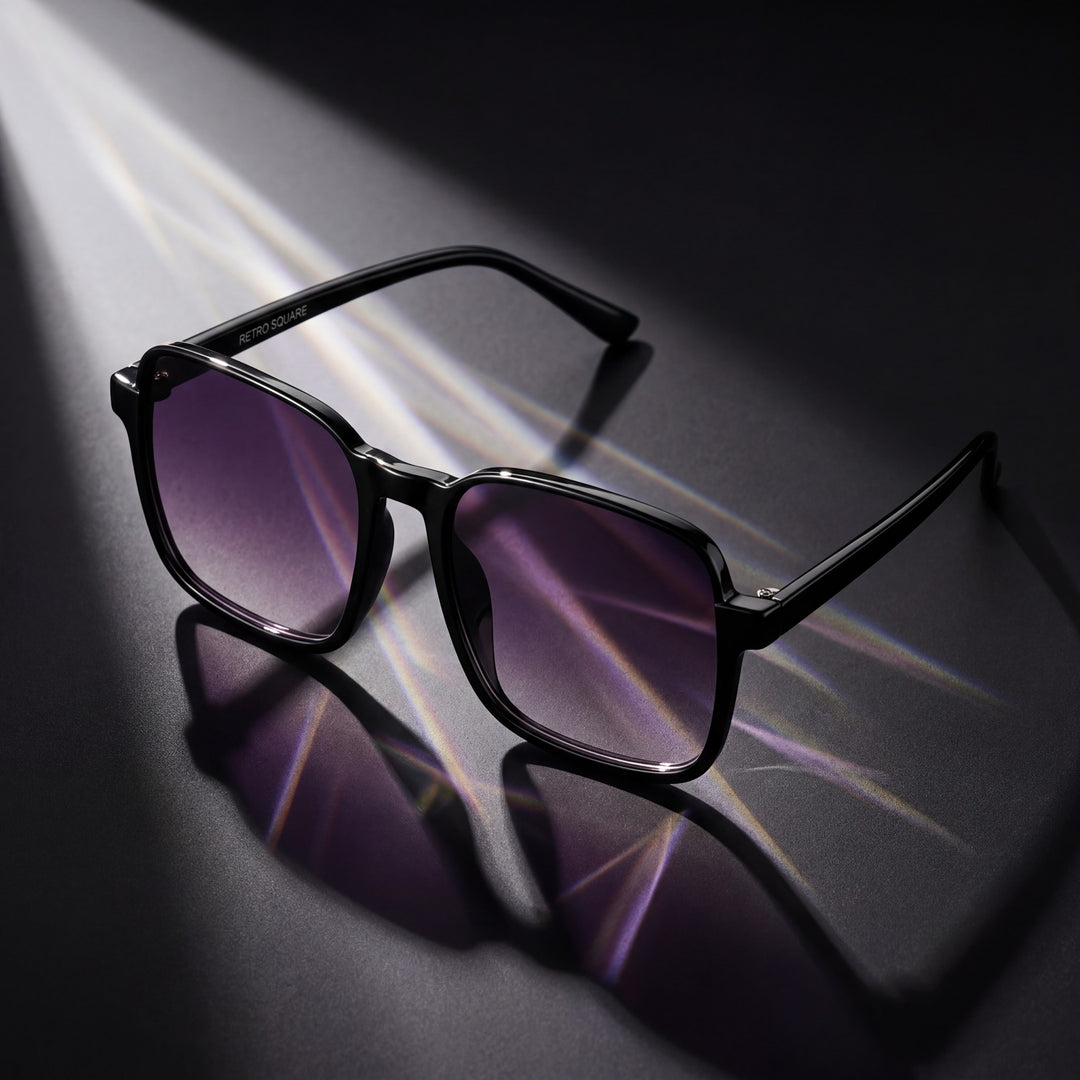 Women's Retro Square Semi-Rimless Sunglasses – PC Lens Oversized Frame