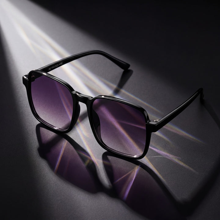 Women's Retro Square Semi-Rimless Sunglasses – PC Lens Oversized Frame