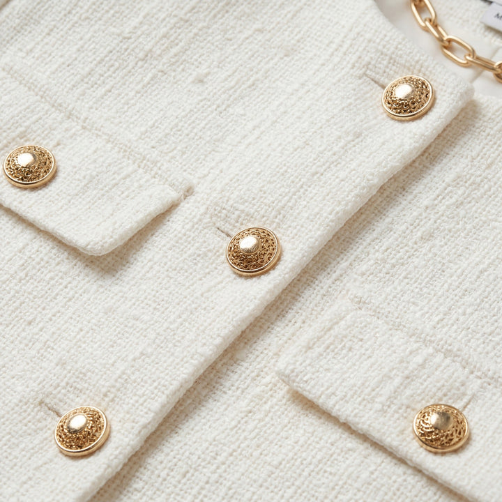 Women's Soft Woven Cropped Blazer – Slightly Oversized Button Closure