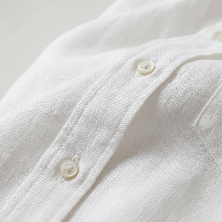 Women's Lightweight Linen Blend Button-Down Shirt – Relaxed Fit Fluid