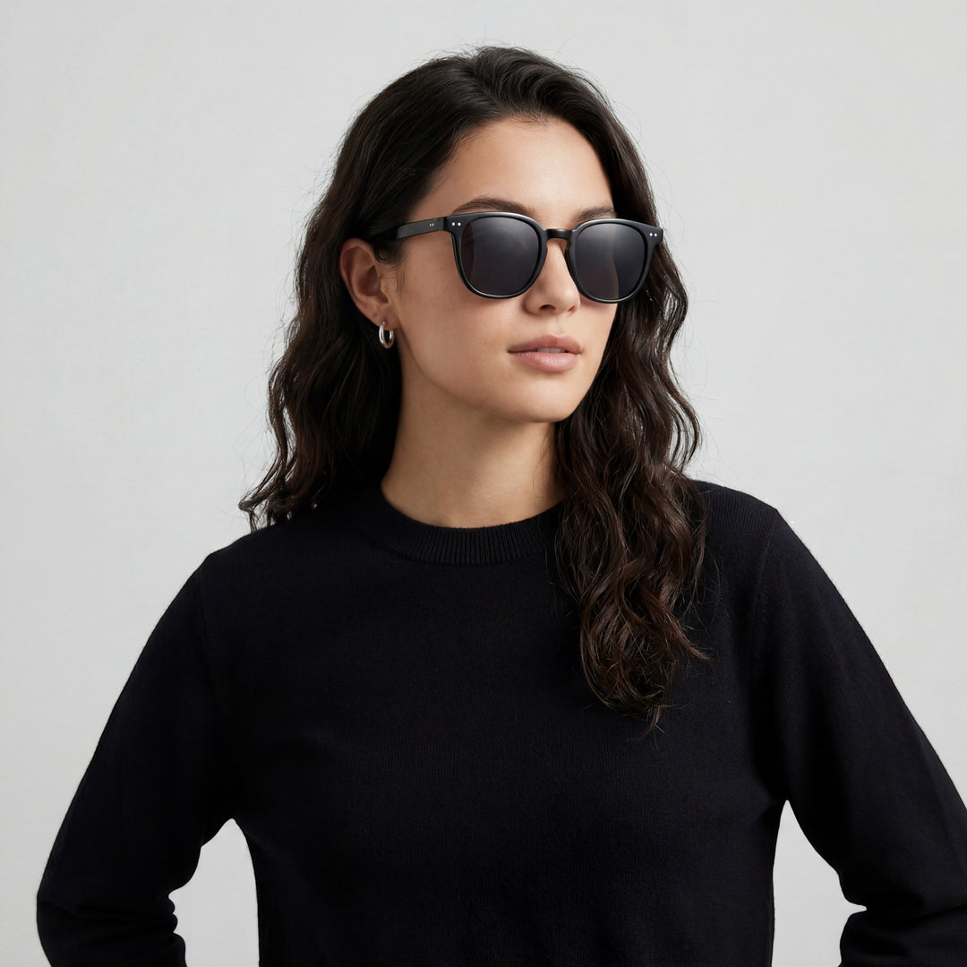 Women's UV Protection Myopia Sunglasses – Resin Lens Round Frame Tinted