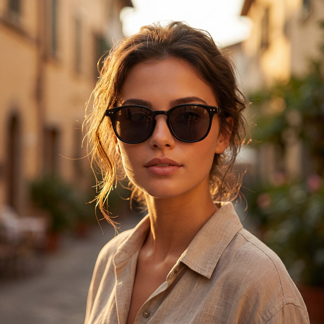 Women's UV Protection Myopia Sunglasses – Resin Lens Round Frame Tinted