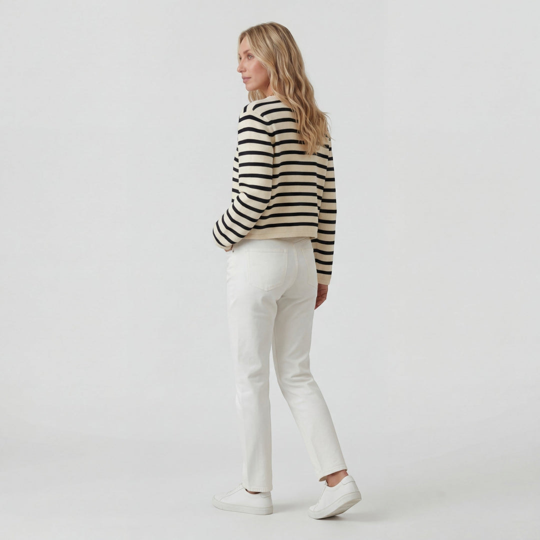 Women's Soft Knit Cropped Cardigan Button-Front – Long Sleeves Relaxed