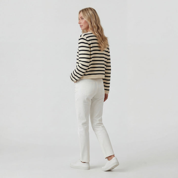 Women's Soft Knit Cropped Cardigan Button-Front – Long Sleeves Relaxed