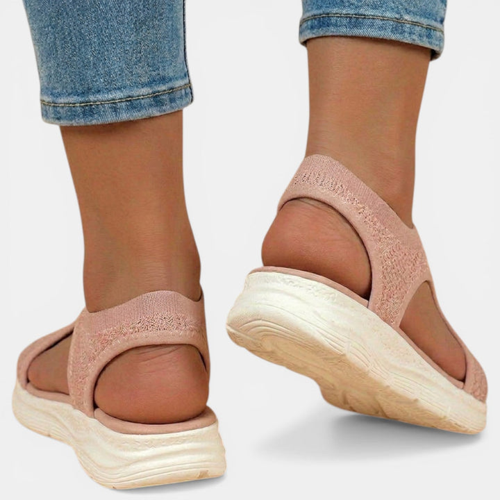 Women's Knit Orthopedic Sandals – Cushioned Platform Slip-On