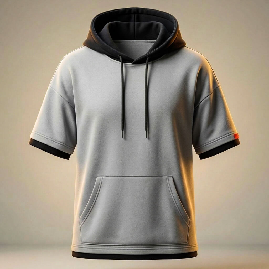 Men's Peruvian Cotton Hooded T-Shirt – Relaxed Fit Kangaroo Pocket