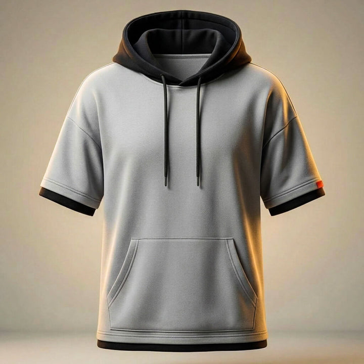 Men's Peruvian Cotton Hooded T-Shirt – Relaxed Fit Kangaroo Pocket
