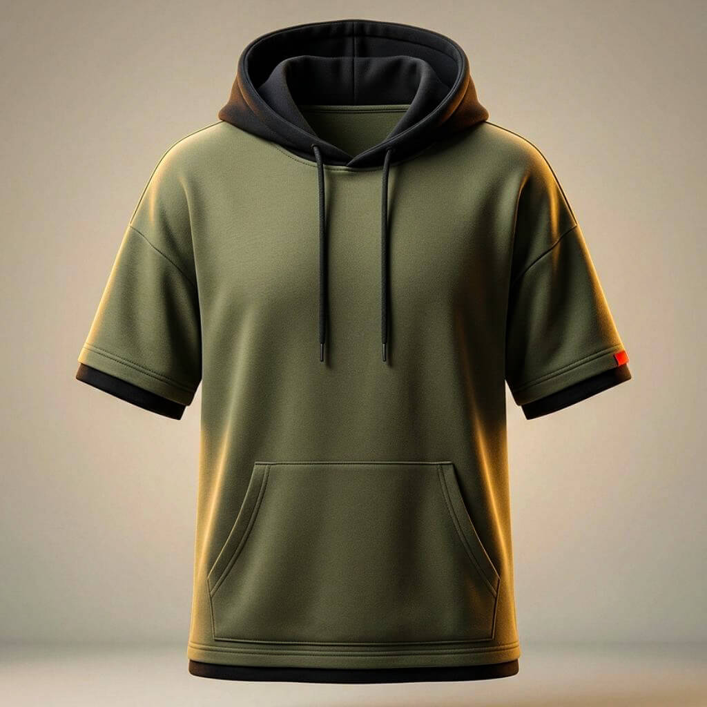 Men's Peruvian Cotton Hooded T-Shirt – Relaxed Fit Kangaroo Pocket
