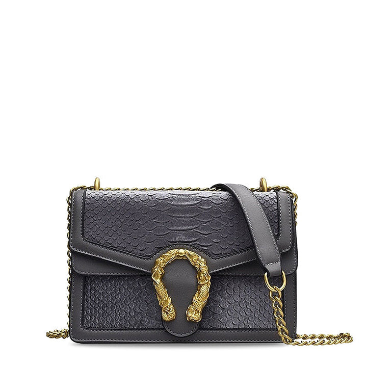 Women's Vegan Leather Crossbody Bag Croc Embossed – Two Compartments