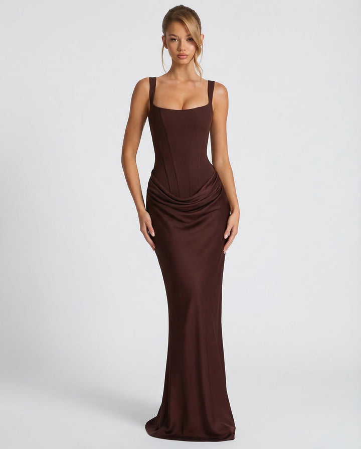 Corset Maxi Dress – Hourglass Sculpted Floor-Length Silhouette