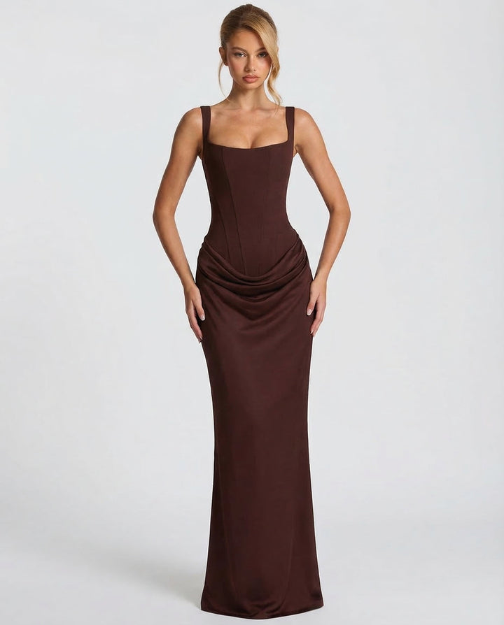 Corset Maxi Dress – Hourglass Sculpted Floor-Length Silhouette