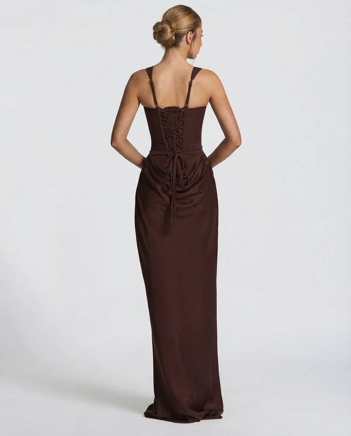 Corset Maxi Dress – Hourglass Sculpted Floor-Length Silhouette