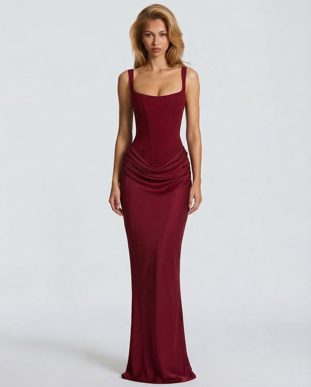 Corset Maxi Dress – Hourglass Sculpted Floor-Length Silhouette