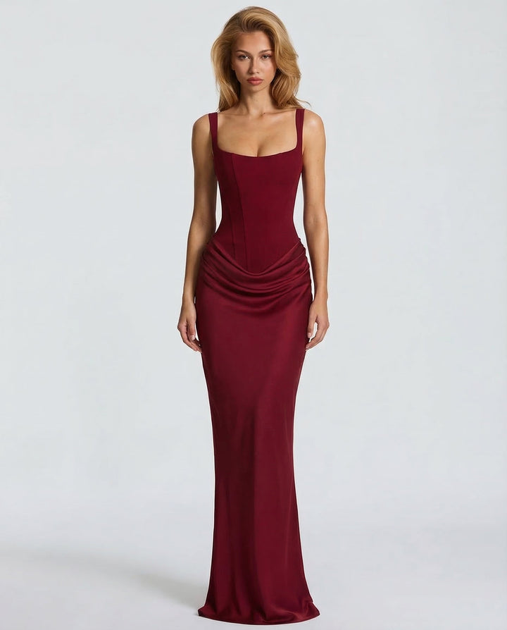 Corset Maxi Dress – Hourglass Sculpted Floor-Length Silhouette