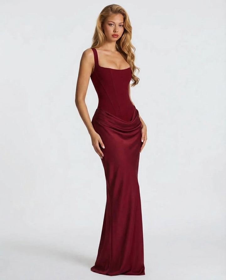 Corset Maxi Dress – Hourglass Sculpted Floor-Length Silhouette
