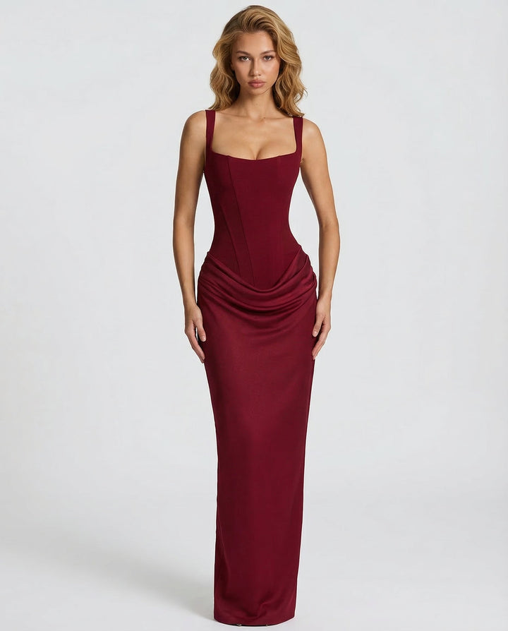 Corset Maxi Dress – Hourglass Sculpted Floor-Length Silhouette