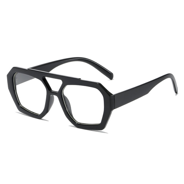 Unisex Retro Square Sunglasses – Bold Double Beam UV Protection