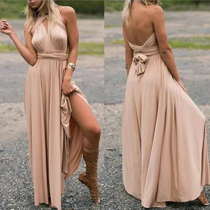 Bodycon Dress – Bandage Crossover Strap Backless Halter Neck for Women